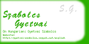 szabolcs gyetvai business card
